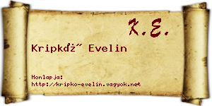 Kripkó Evelin névjegykártya